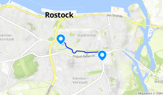 Kartenausschnitt Wallanlagen Rostock